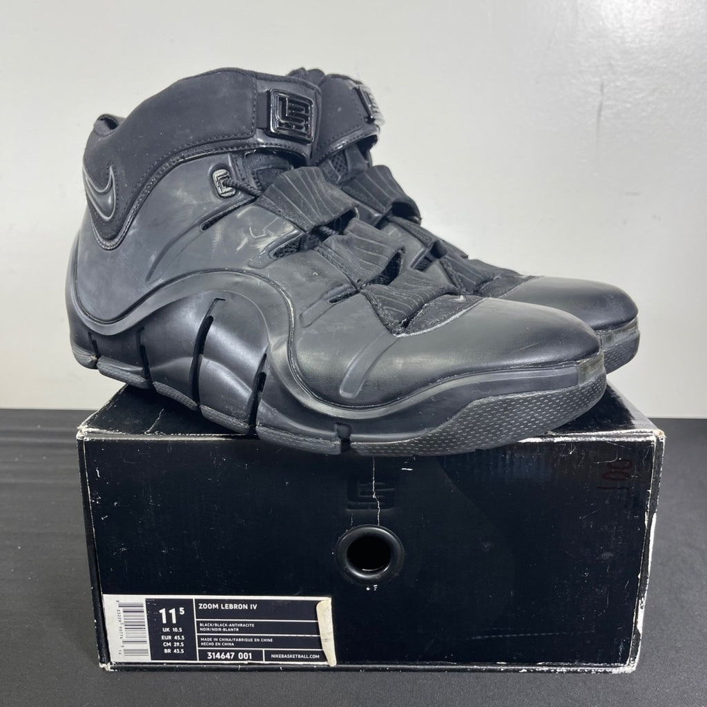 Nike LeBron 4 East Coast Blackout (2006) 11.5 (Moderately Worn Pre-Owned)NikeBlack/Black-Anthracite - Image 1