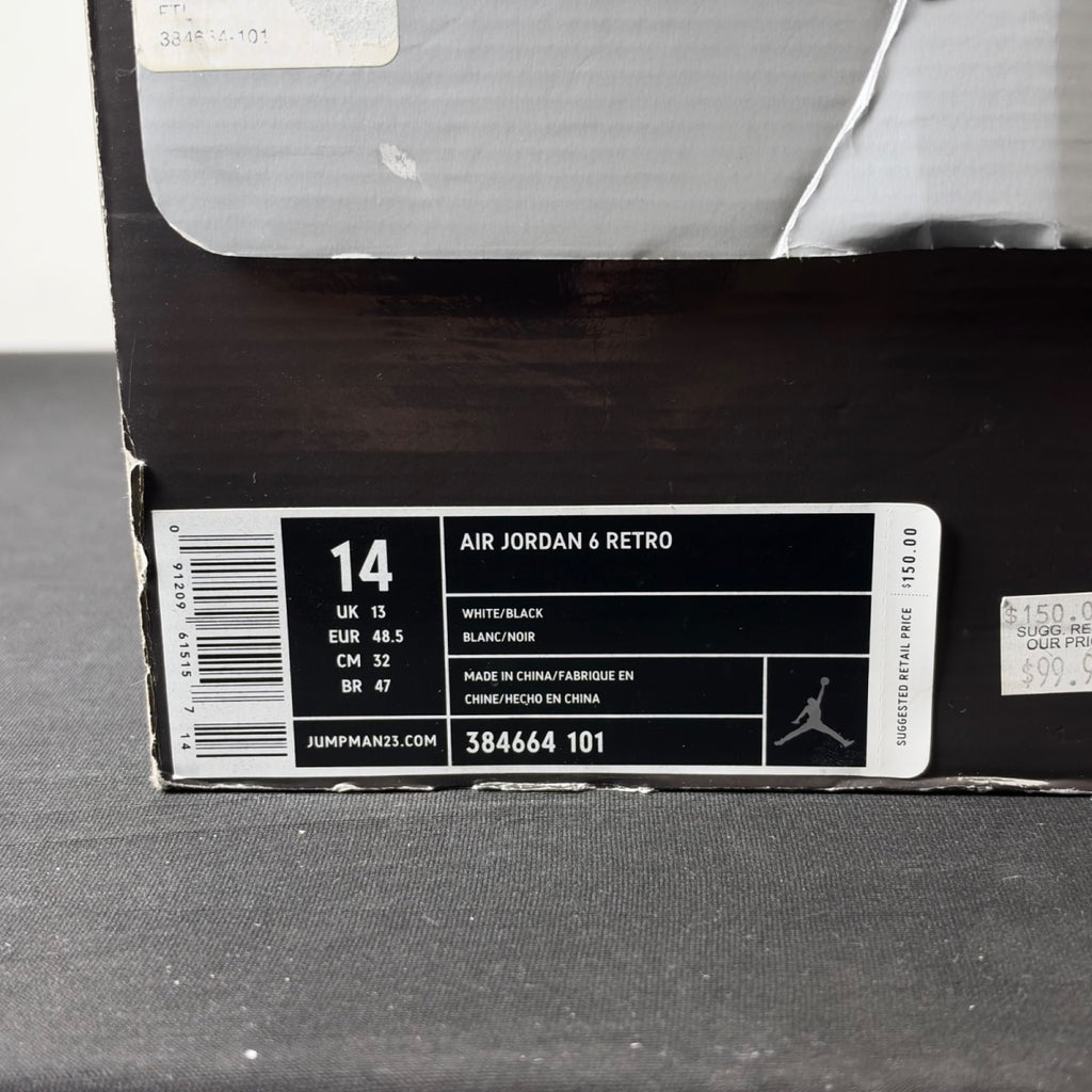 Jordan 6 Retro Oreo (Size 14)
