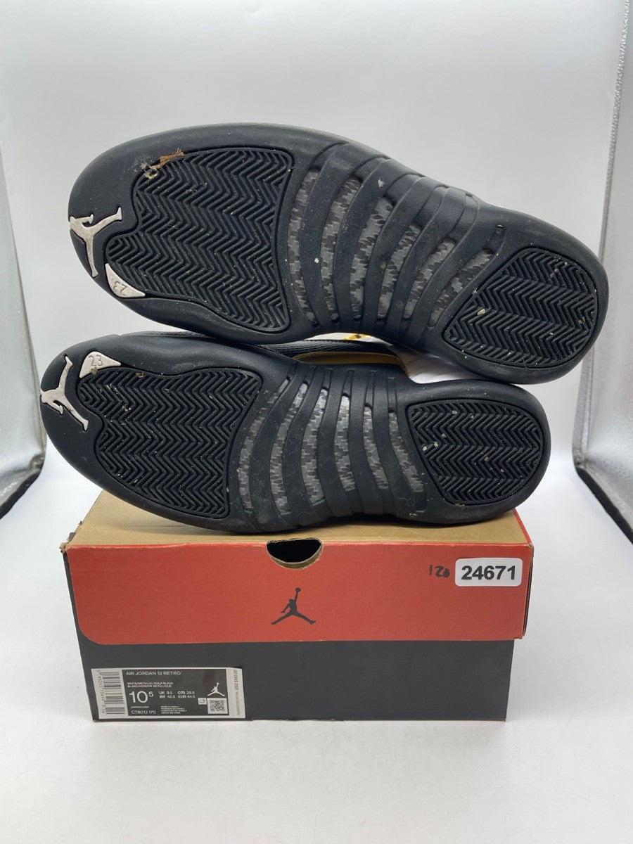 Jordan 12 Retro Royalty Taxi 10.5 (Moderately Worn Pre-Owned)JordanWhite/Black-Metallic Gold - Image 7