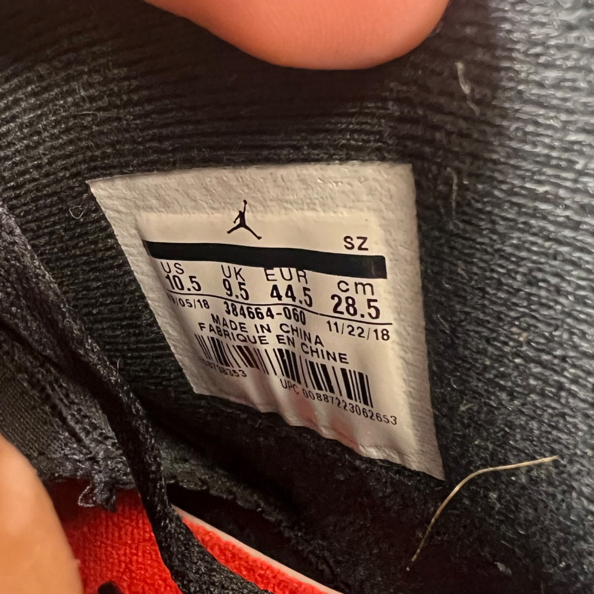 Jordan 6 Retro Black Infrared (2019) 10.5 (Moderately Worn Pre-Owned)JordanBlack/Infrared - Image 4