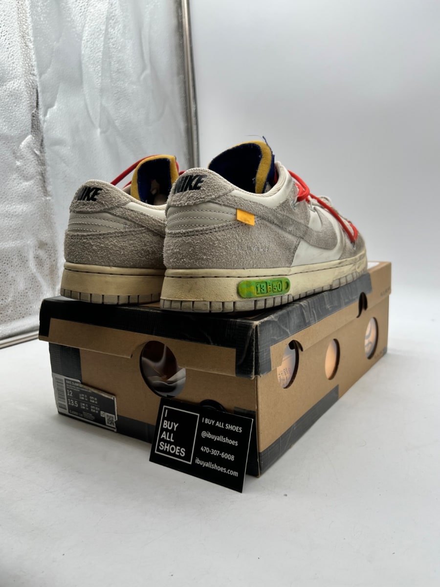 Nike Dunk Low Off-White Lot 13 12 (Heavily Worn Pre-Owned) - Image 5