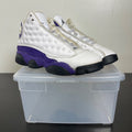 Jordan 13 Retro Lakers (GS) 4Y (Moderately Worn Pre-Owned)JordanWhite/Black-Court Purple-University Gold - Image 1