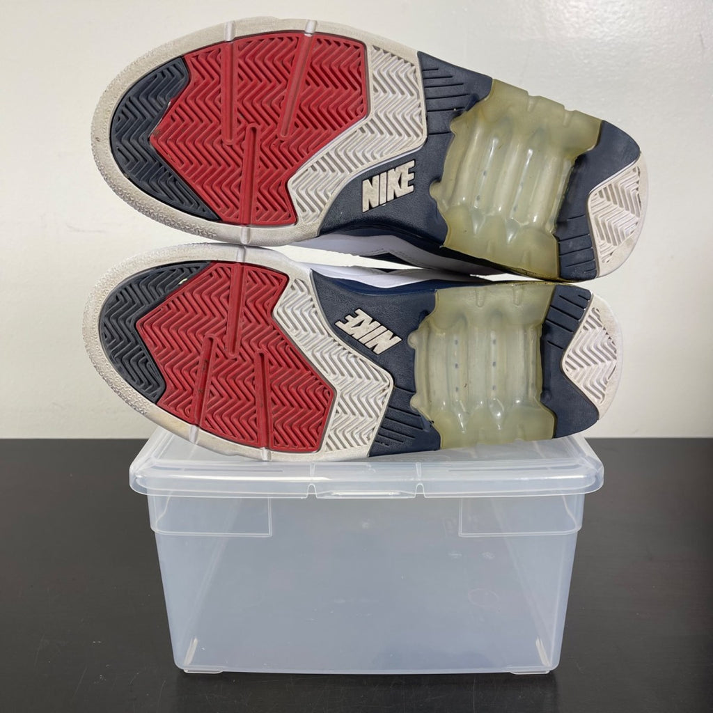 Nike Air Force 180 Olympic 9.5 (Moderately Worn Pre-Owned)NikeWhite / Midnight Navy - Metallic Gold - Image 6