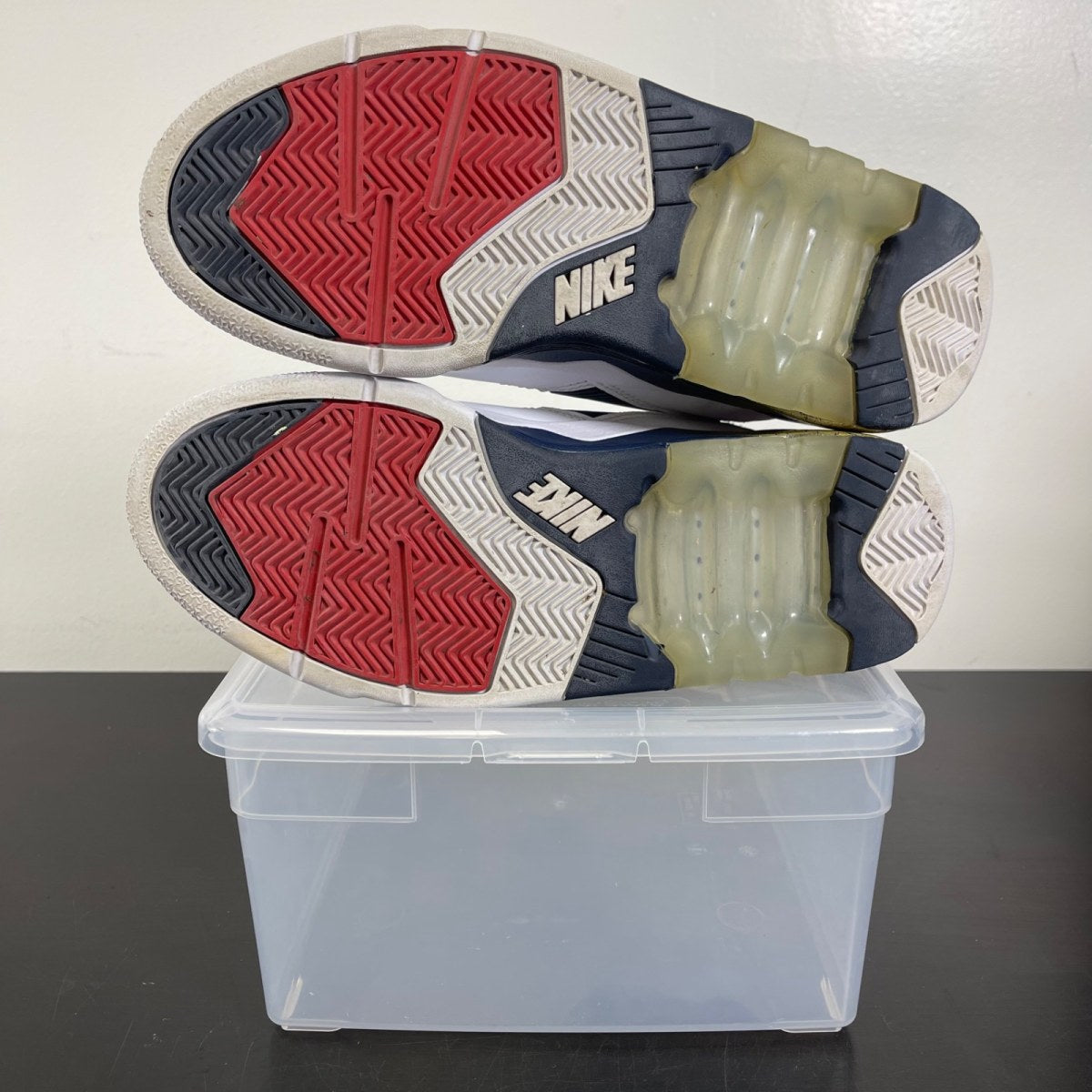 Nike Air Force 180 Olympic 9.5 (Moderately Worn Pre-Owned)NikeWhite / Midnight Navy - Metallic Gold - Image 6