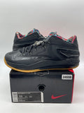 Nike LeBron 11 Low Black Gum 11 (Moderately Worn Pre-Owned)NikeBlack/Hyper Crimson-Hyper Cobalt-Metallic Gold - Image 1