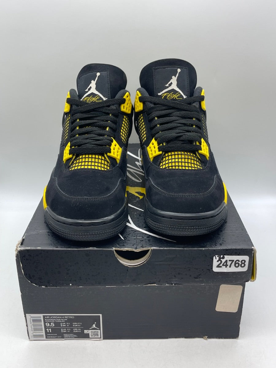 Jordan 4 Retro Thunder (2023) 9.5 (Moderately Worn Pre-Owned)JordanBlack/Tour Yellow - Image 2