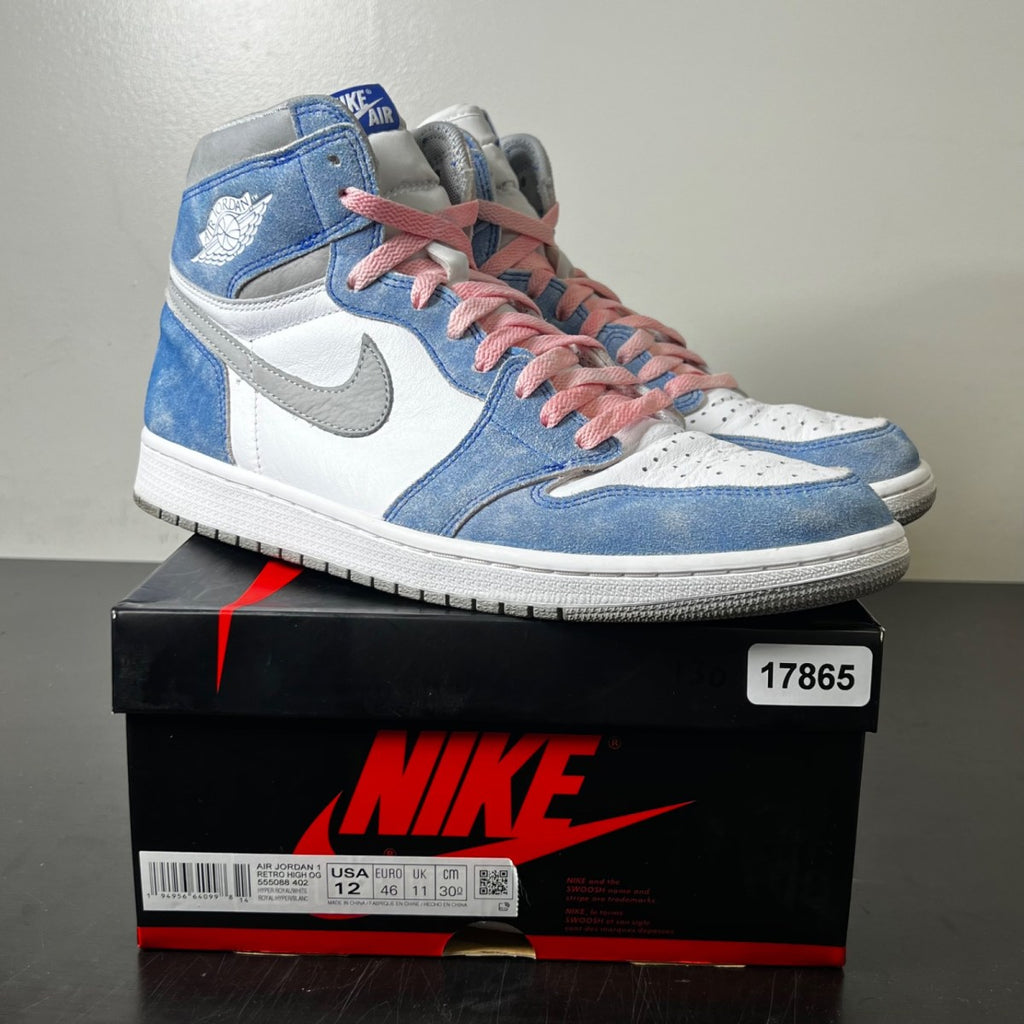 Jordan 1 Retro High OG Hyper Royal 12 (Heavily Worn Pre-Owned)JordanHyper Royal/Light Smoke Grey-White - Image 1