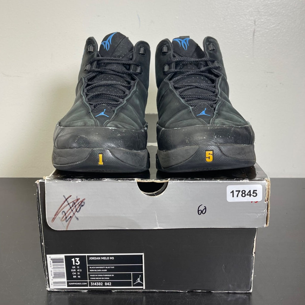 Jordan Melo M3 Black University Blue 13 (Moderately Worn Pre-Owned)JordanBlack/University Blue/Taxi - Image 2