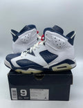 Jordan 6 Retro Olympic London (2012) 9 (Lightly Worn Pre-Owned)JordanWhite/Midnight Navy-Varsity Red - Image 1