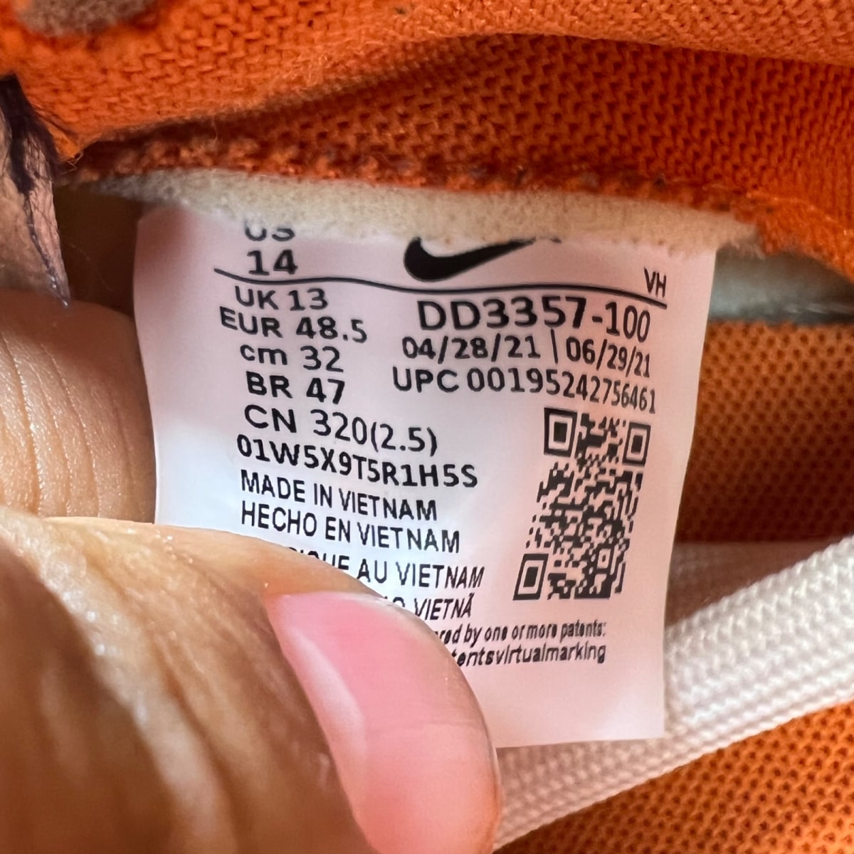 Nike Dunk Low PRM Halloween (2021) 14 (Lightly Worn Pre-Owned)NikeSail/Starfish-Black - Image 7