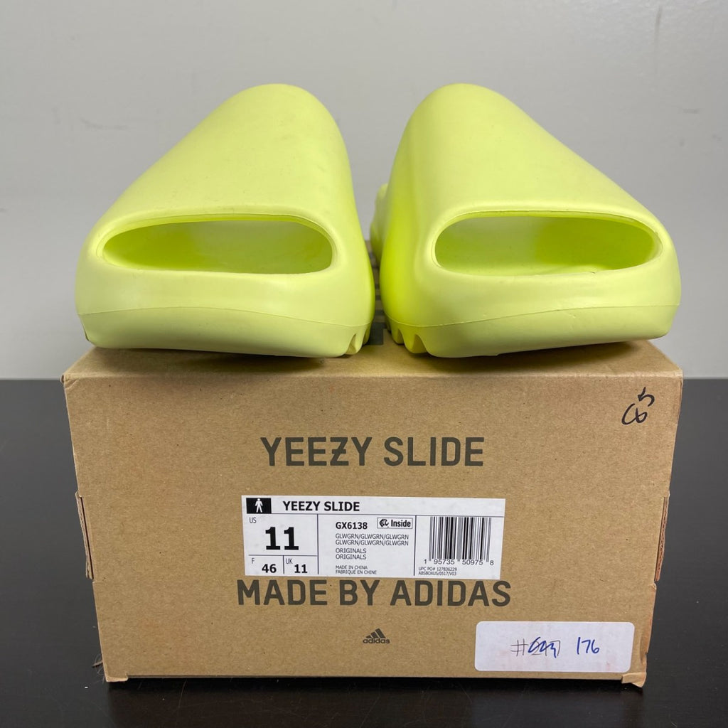 adidas Yeezy Slide Glow Green 11 (Moderately Worn Pre-Owned)adidasGlow Green/Glow Green/Glow Green - Image 2