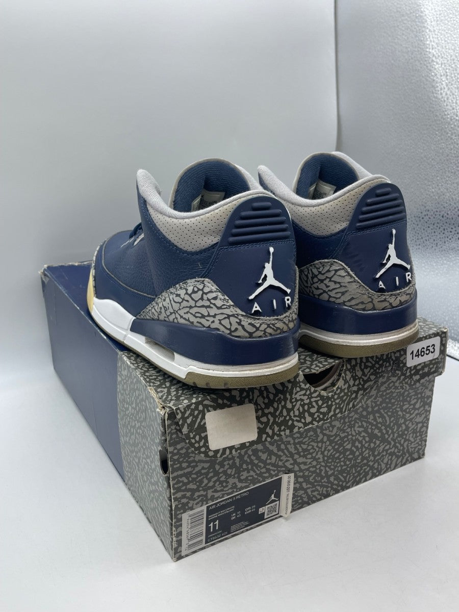 Jordan 3 Retro Georgetown (2021) 11 (Moderately Worn Pre-Owned)JordanMidnight Navy/Cement Grey-White - Image 4