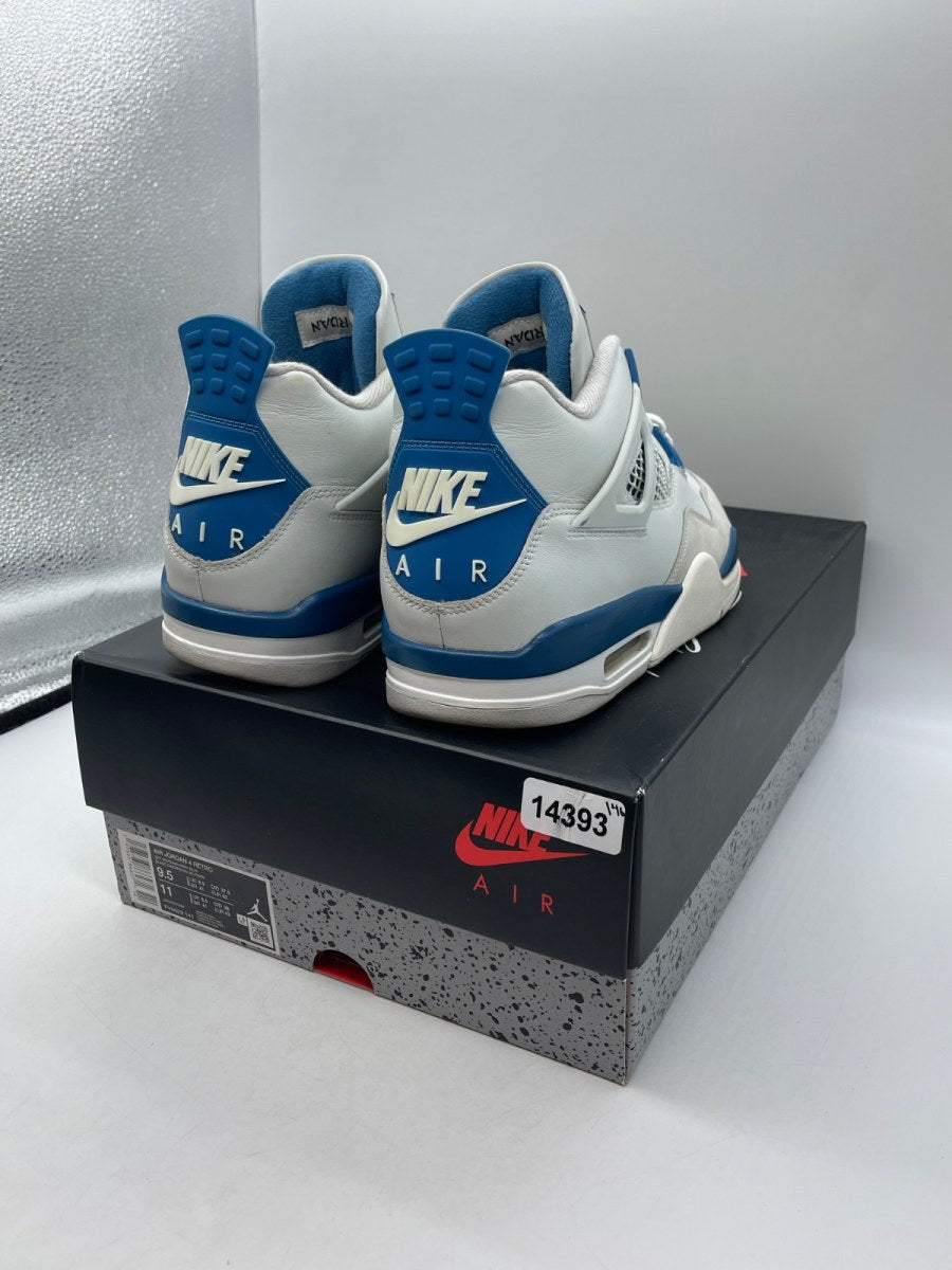 Jordan 4 Retro Military Blue (2024) 9.5 (Moderately Worn Pre-Owned)JordanOff-White/Military Blue/Neutral Grey - Image 5