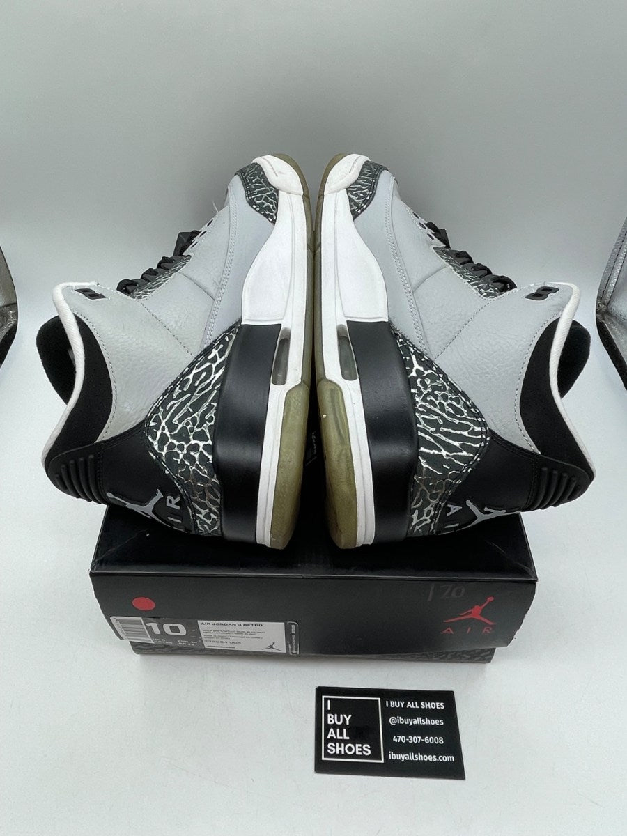 Jordan 3 Retro Wolf Grey 10 (Moderately Worn Pre-Owned) - Image 6