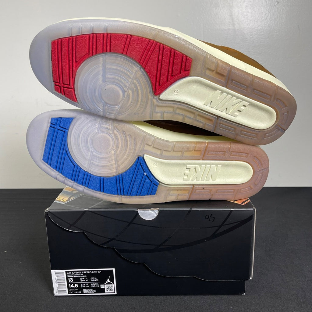 Jordan 2 Retro Low Two 18 13 (Moderately Worn Pre-Owned)JordanRocky Tan/British Tan-Gym Red-Team Royal - Image 5