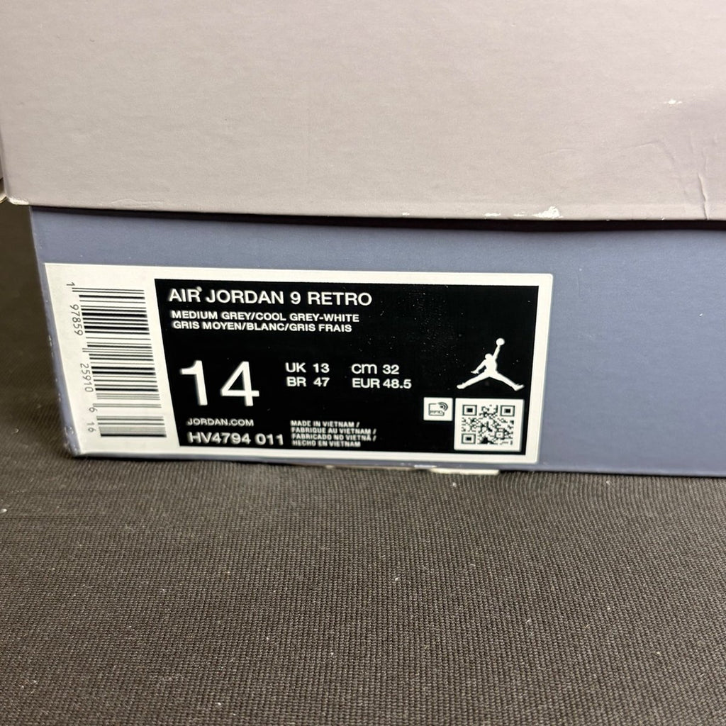 Jordan 9 Retro Cool Grey (2025) (Size 14) - aux