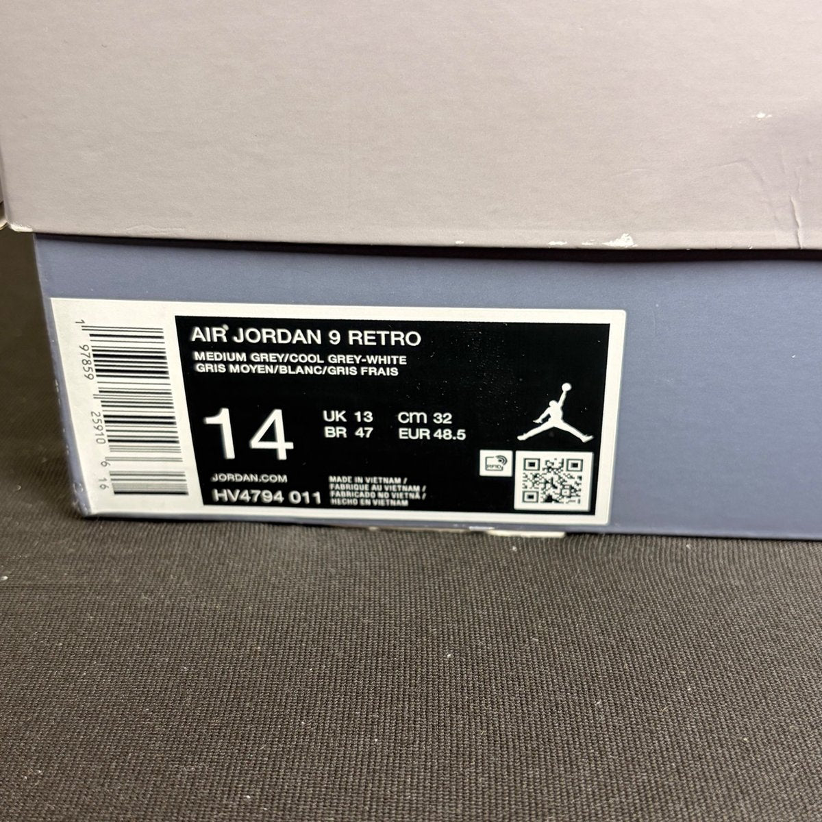 Jordan 9 Retro Cool Grey (2025) (Size 14) - aux