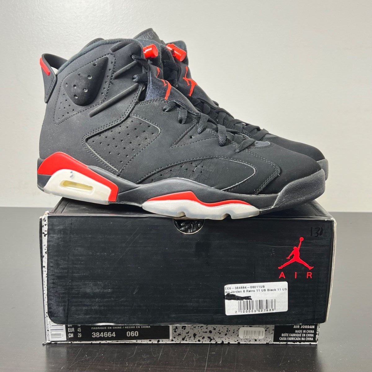 Jordan 6 Retro Black Infrared (2019) 11 (Lightly Worn Pre-Owned)JordanBlack/Infrared - Image 1