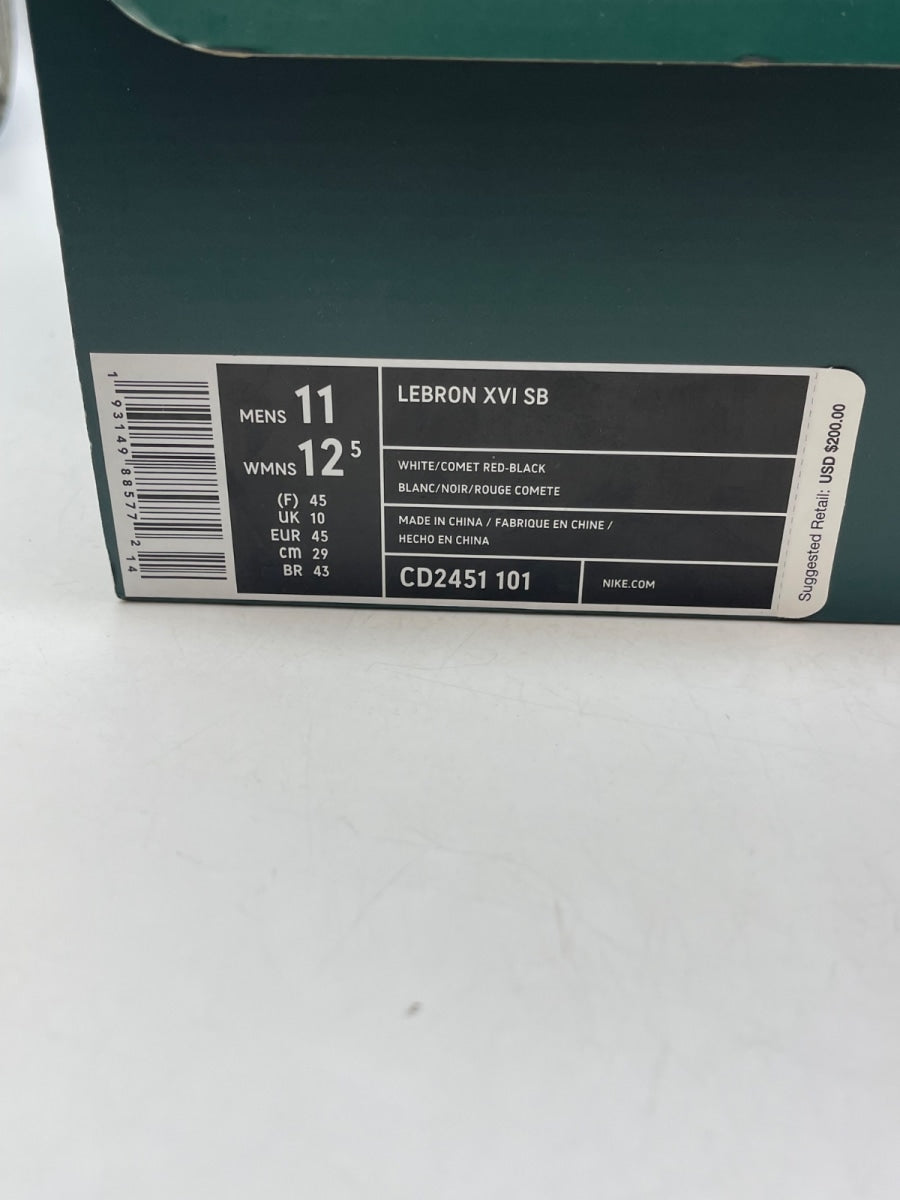 Nike LeBron 16 Remix 11 (Moderately Worn Pre-Owned)NikeWhite/Black-Metallic Gold-Varsity Crimson - Image 9