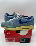 Nike Air Max 1 PRM Dirty Denim 12 (Lightly Worn Pre-Owned)NikeMineral Slate/Deep Royal Blue-Lemon Wash - Image 1