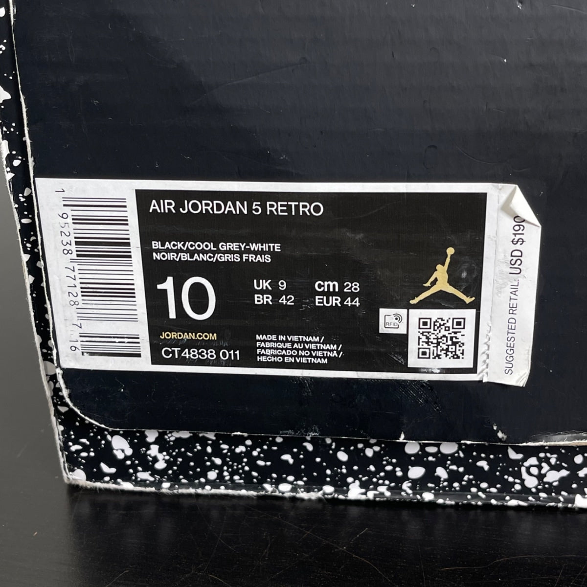Jordan 5 Retro Moonlight (2021) 10 (Moderately Worn Pre-Owned)JordanBlack/Cool Grey-White - Image 7