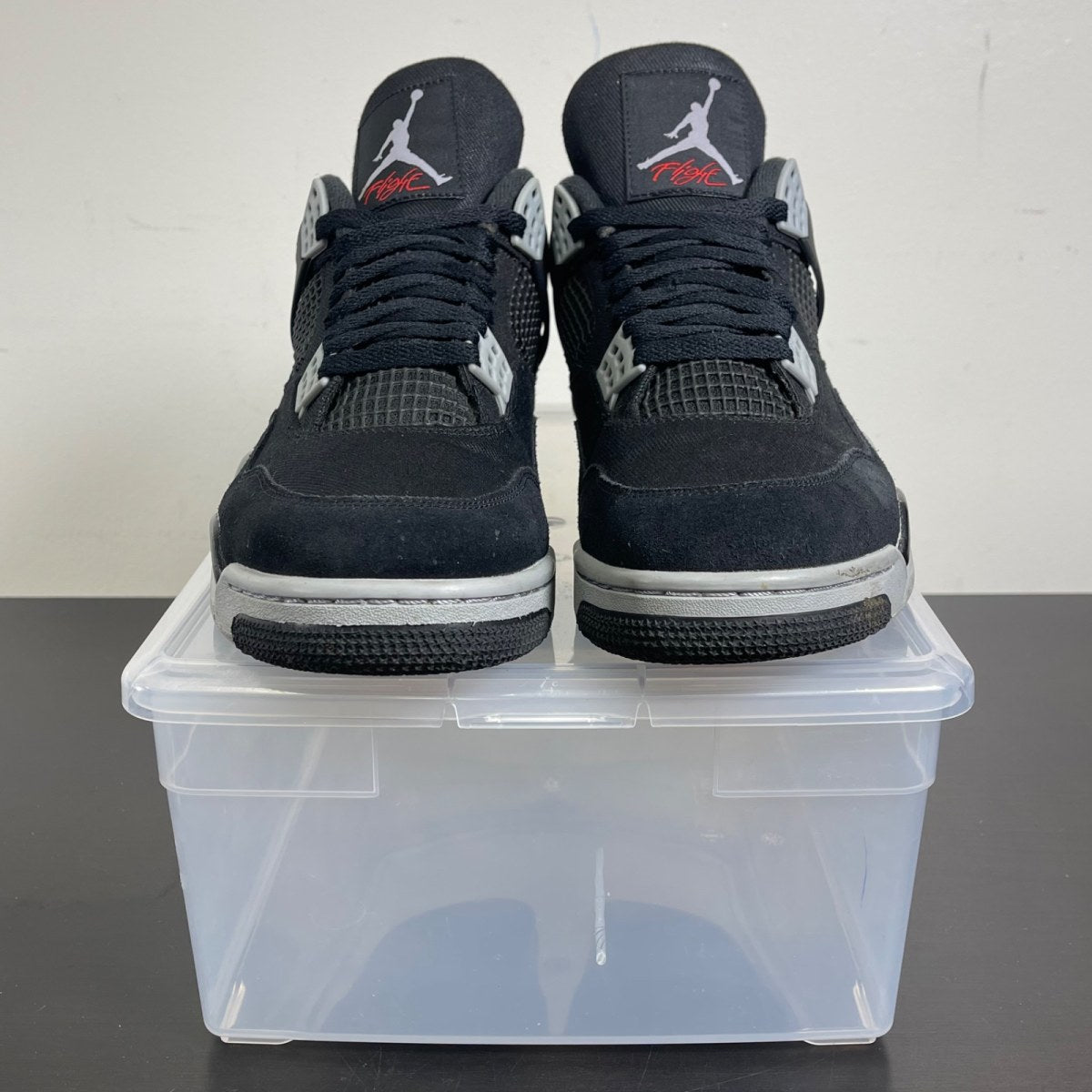 Jordan 4 Retro SE Black Canvas 11.5 (Moderately Worn Pre-Owned)JordanBlack/Light Steel Grey/White/Fire Red - Image 2