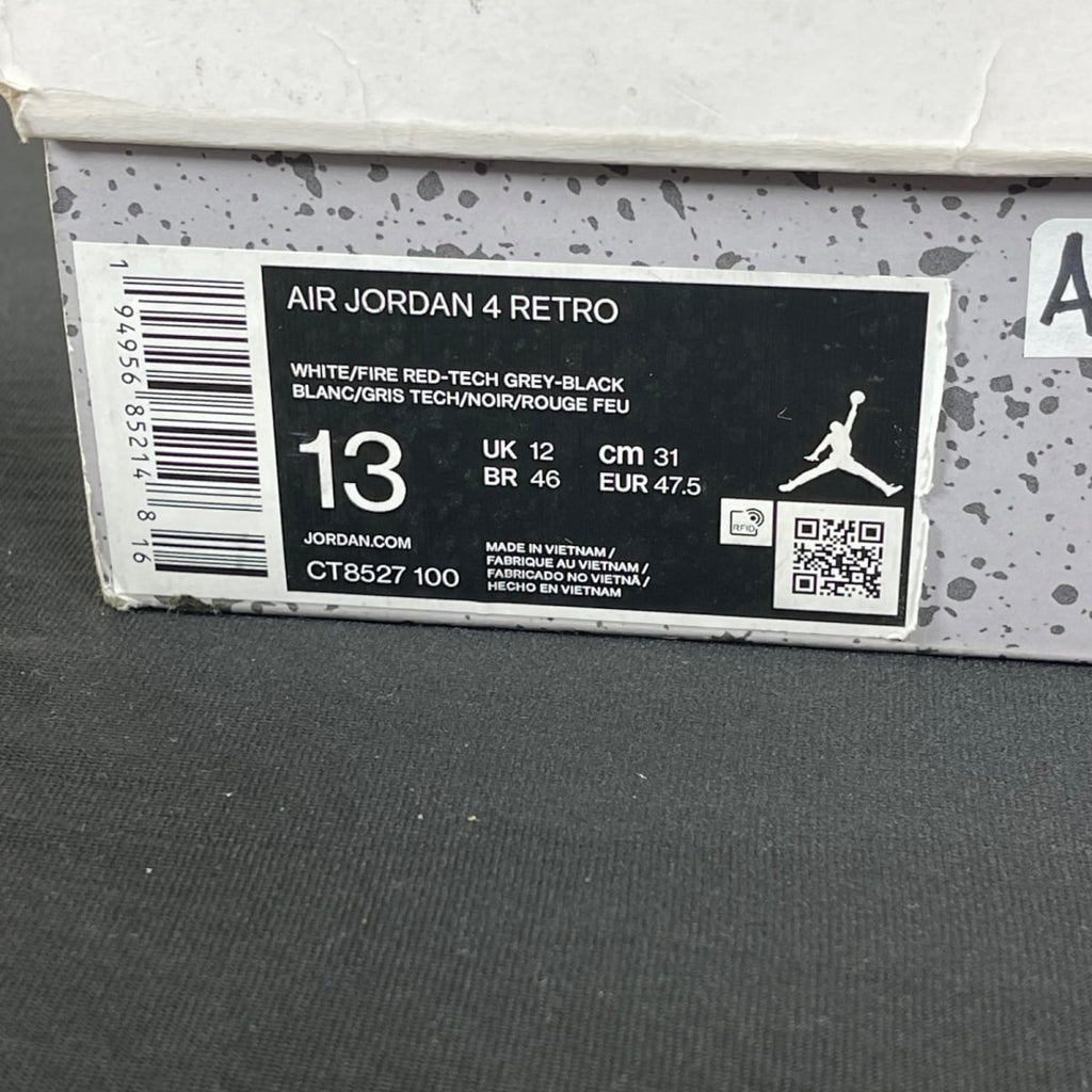 Jordan 4 Retro White Oreo (2021) 13 (Moderately Worn Pre-Owned)JordanWhite/Tech Grey-Black-Fire Red - Image 7