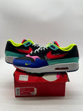 Nike Air Max 1 Black Hyper Grape 11.5 (Lightly Worn Pre-Owned)NikeBlack/Hyper Grape/Hyper Royal/Laser Crimson - Image 1