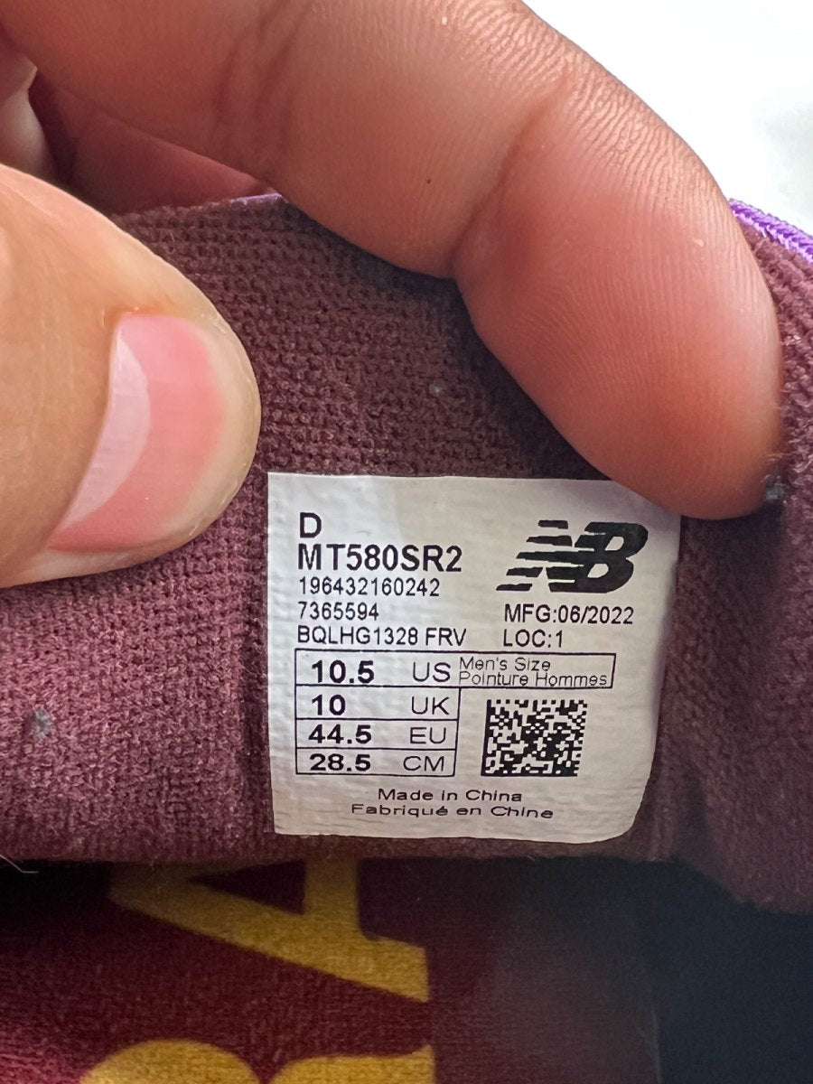 New Balance 580 Stray Rats Maroon Purple 10.5 (Lightly Worn Pre-Owned)New BalanceBurgundy/Mystic Purple - Image 7