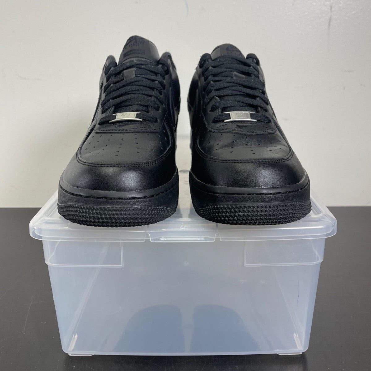 Nike Air Force 1 Low Supreme Black 10.5 (Moderately Worn Pre-Owned)NikeBlack/Black-Black - Image 2