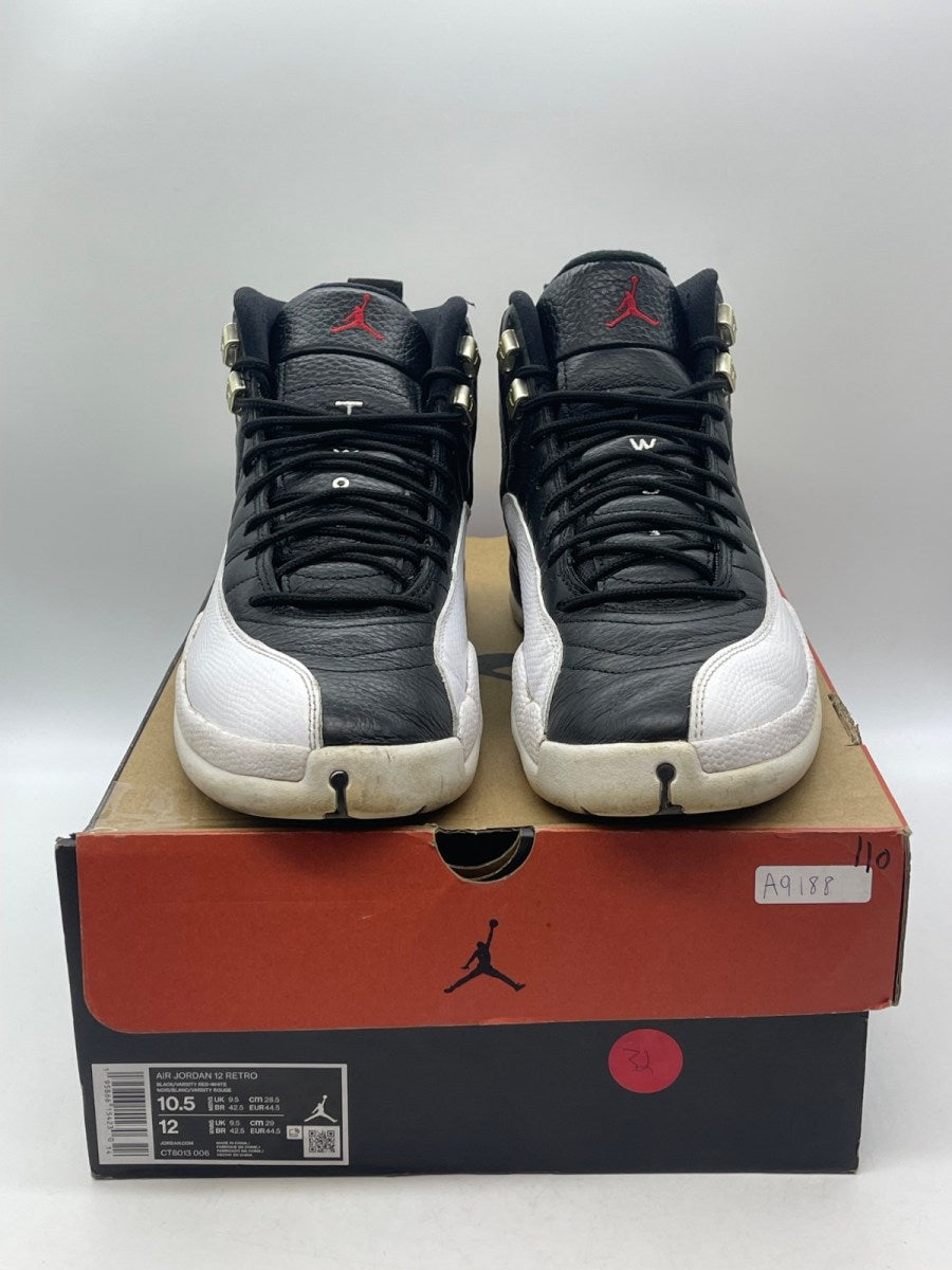 Jordan 12 Retro Playoffs (2022) 10.5 (Moderately Worn Pre-Owned)JordanBlack/Varsity Red-White - Image 2