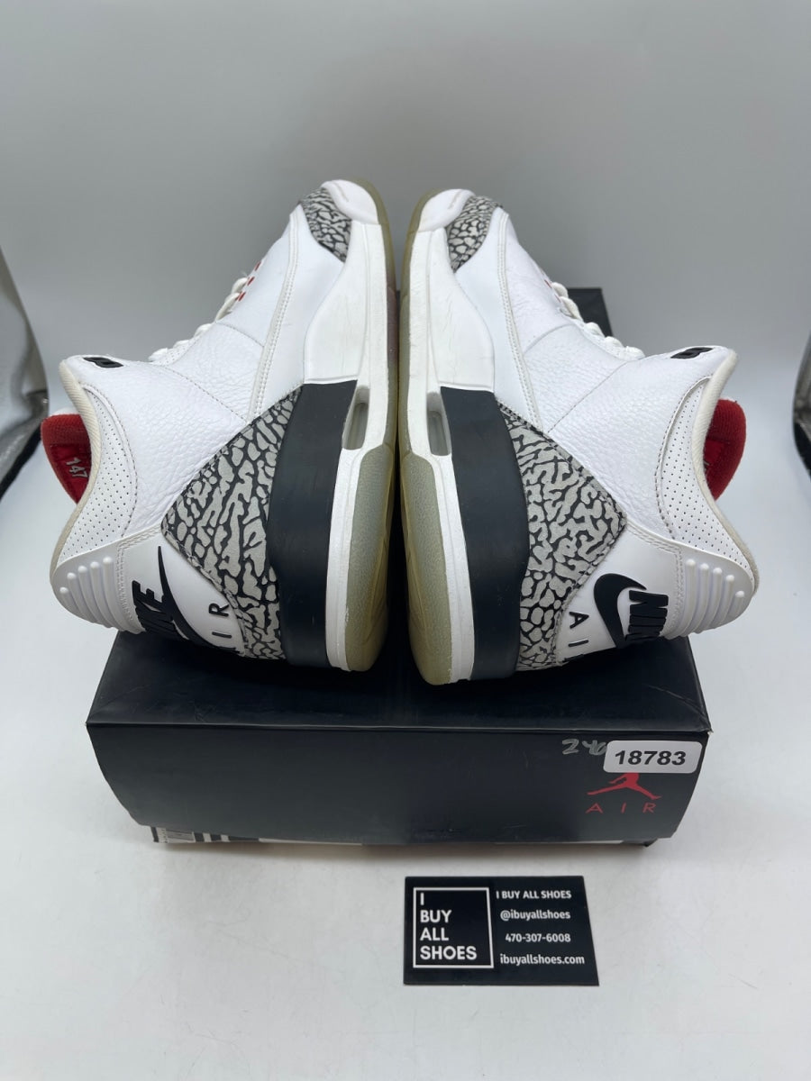 Jordan 3 Retro Free Throw Line White Cement 11 (Heavily Worn Pre-Owned) - Image 6