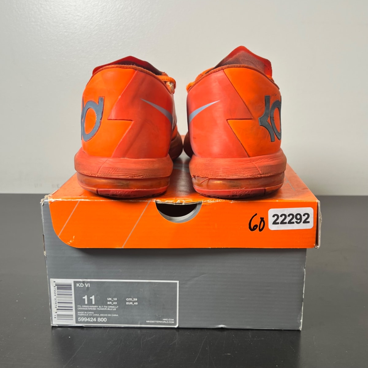 Nike KD 6 NYC 66 11 (Heavily Worn Pre-Owned)NikeTotal Orange/Armory Slate-Team Orange-Armory Blue - Image 4