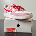 Nike Air Force 1 Low '07 QS Valentine's Day Love Letter 10 (Moderately Worn Pre-Owned)NikeTulip Pink/University Red-White - Image 1