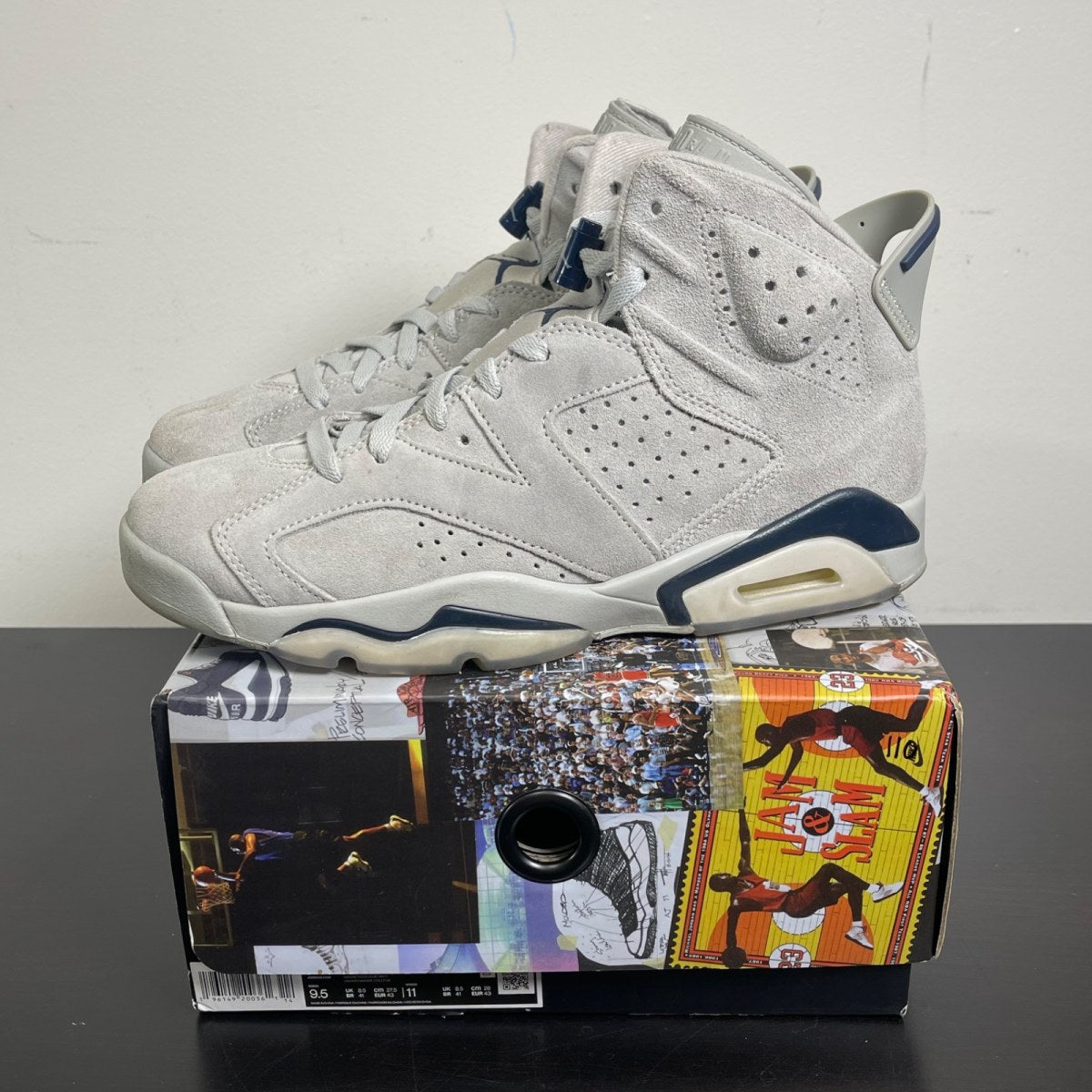 Jordan 6 Retro Georgetown (2022) 9.5 (Moderately Worn Pre-Owned)JordanMagnet/College Navy - Image 4