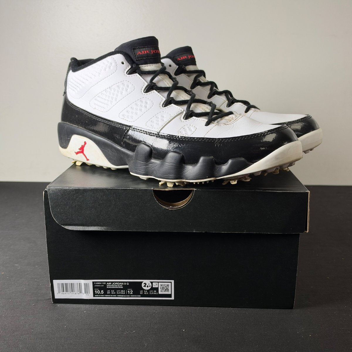 Jordan 9 Retro Low Golf White Black True Red (Size 10.5) - aux