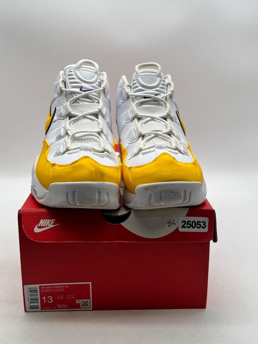 Nike Air Max Uptempo 95 Lakers 13 (Lightly Worn Pre-Owned)NikeWhite/Amarillo/Court Purple - Image 2