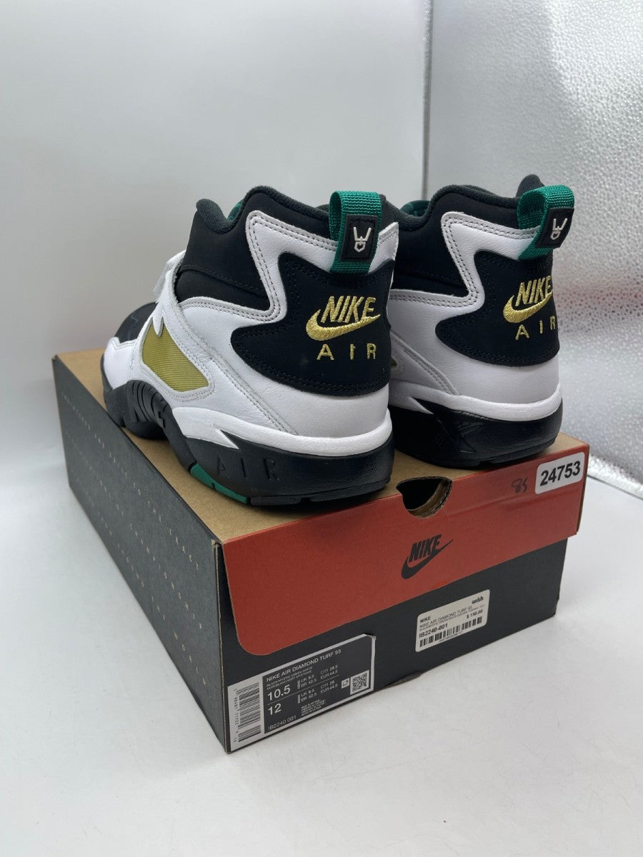Nike Air Diamond Turf Emerald 10.5 (Moderately Worn Pre-Owned)NikeBlack/Mystic Green-White-Golden Tussah - Image 4