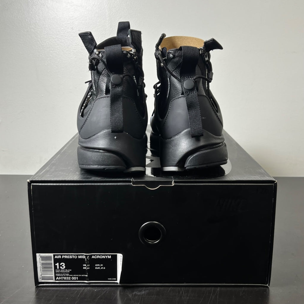 Nike Air Presto Mid Acronym Cool Grey 13 (Lightly Worn Pre-Owned)NikeCool Grey/Black - Image 5