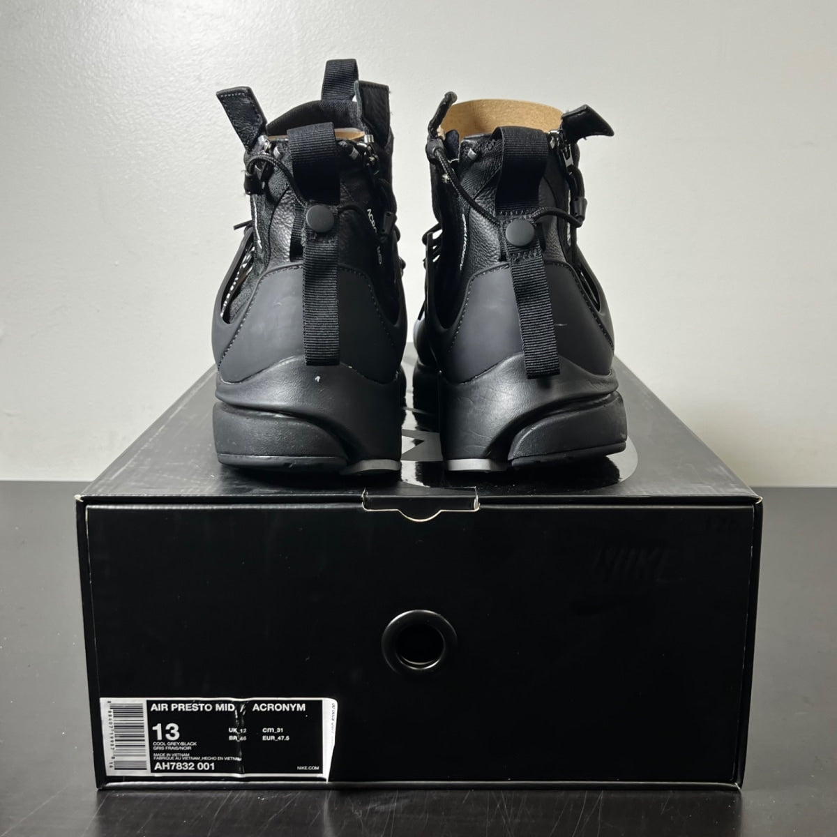 Nike Air Presto Mid Acronym Cool Grey 13 (Lightly Worn Pre-Owned)NikeCool Grey/Black - Image 5