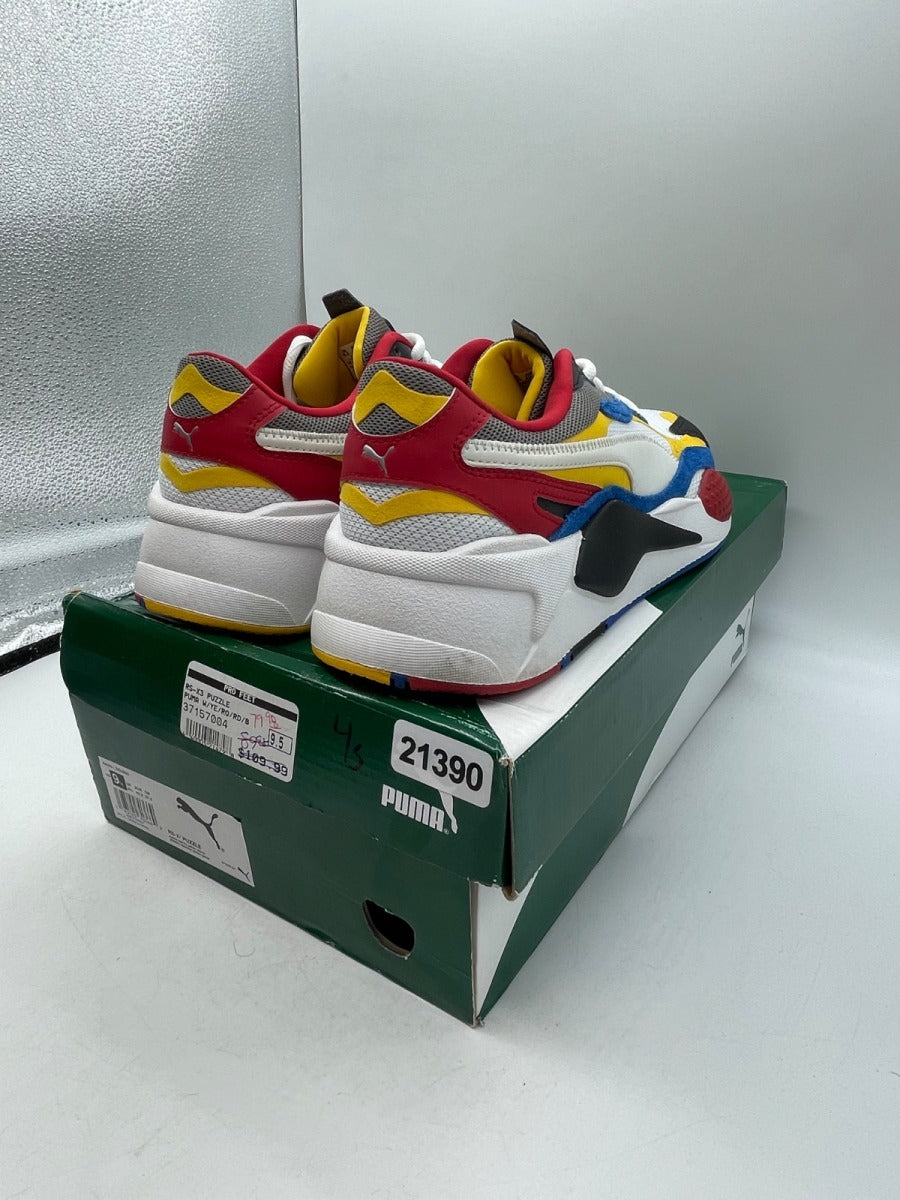 Puma RS-X3 Puzzle White Yellow 9.5 (Moderately Worn Pre-Owned)PumaPuma White/Spectra Yellow - Image 5