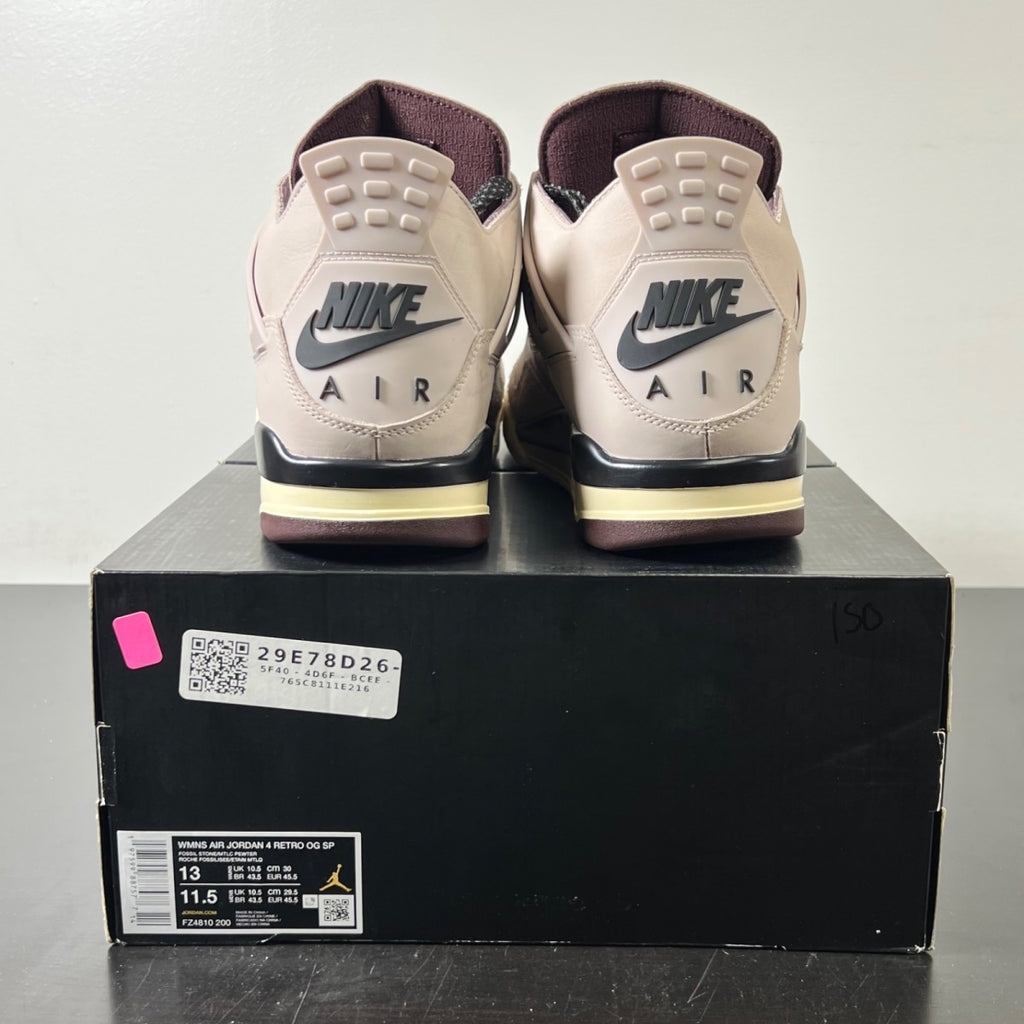 Jordan 4 Retro OG SP A Ma Maniére While You Were Sleeping (Women's) 13W (Lightly Worn Pre-Owned)JordanFossil Stone/Metallic Pewter/Burgundy Crush - Image 4