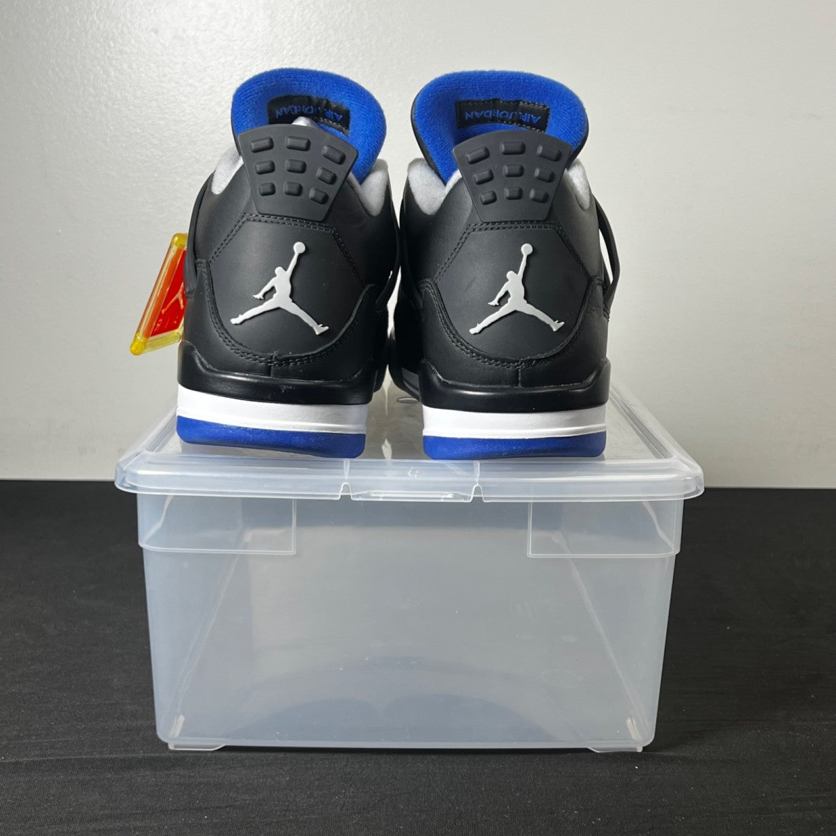 Jordan 4 Retro Motorsports Alternate 10 (New Pre-Owned)JordanBlack/Game Royal-Matte Silver-White - Image 6