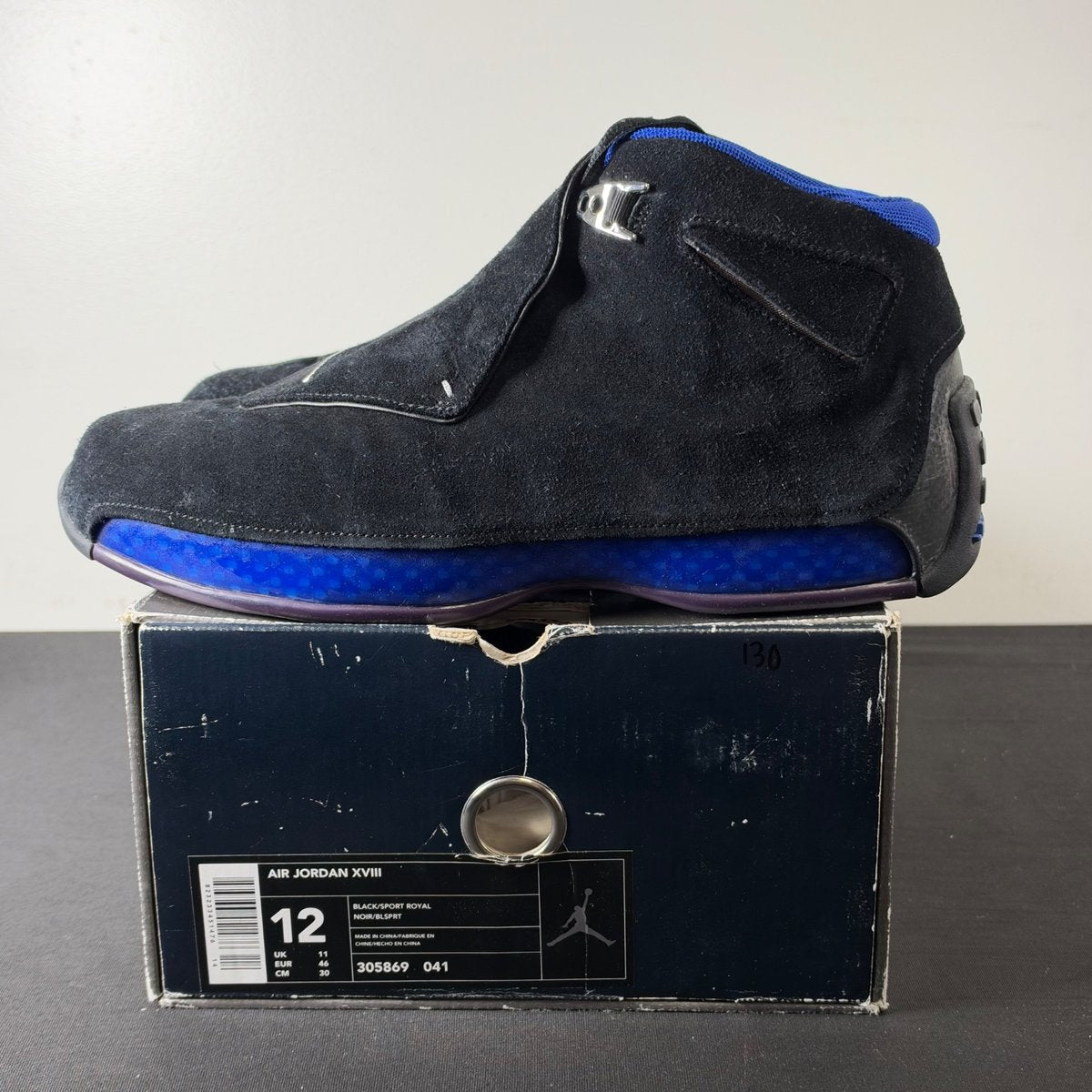 Jordan 18 OG Black Sport Royal (2003) (Size 12) - aux
