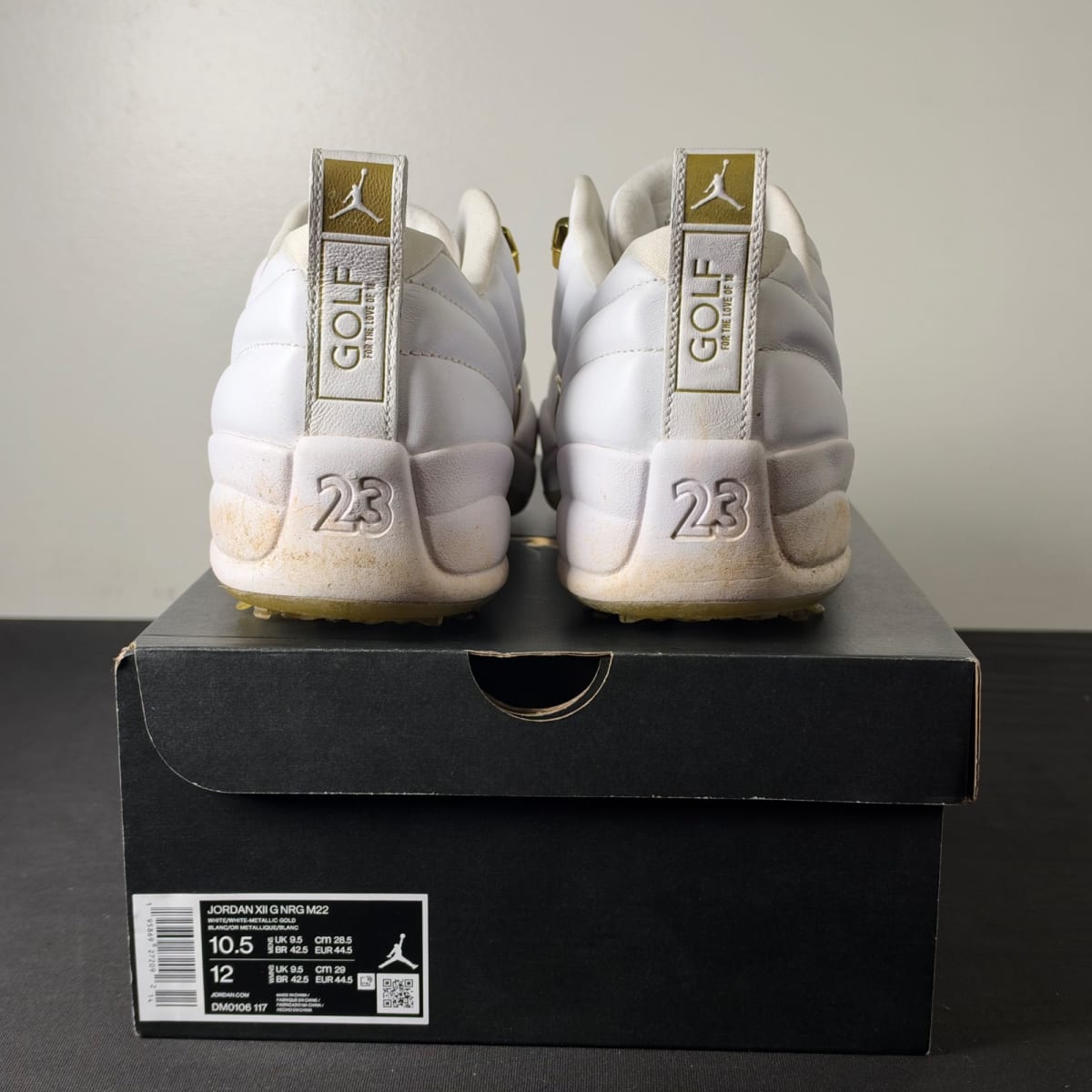 Jordan 12 Golf Metallic Gold (Size 10.5) - aux