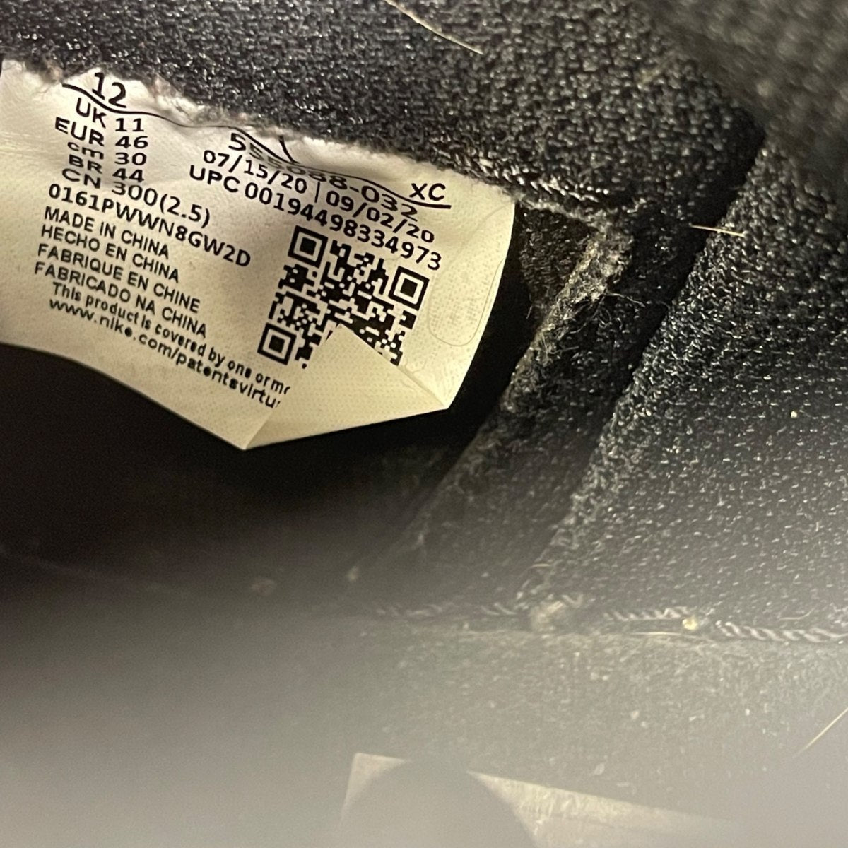 Jordan 1 Retro High Black Metallic Gold (2020) 12 (Moderately Worn Pre-Owned)JordanBlack/Black-Metallic Gold - Image 6