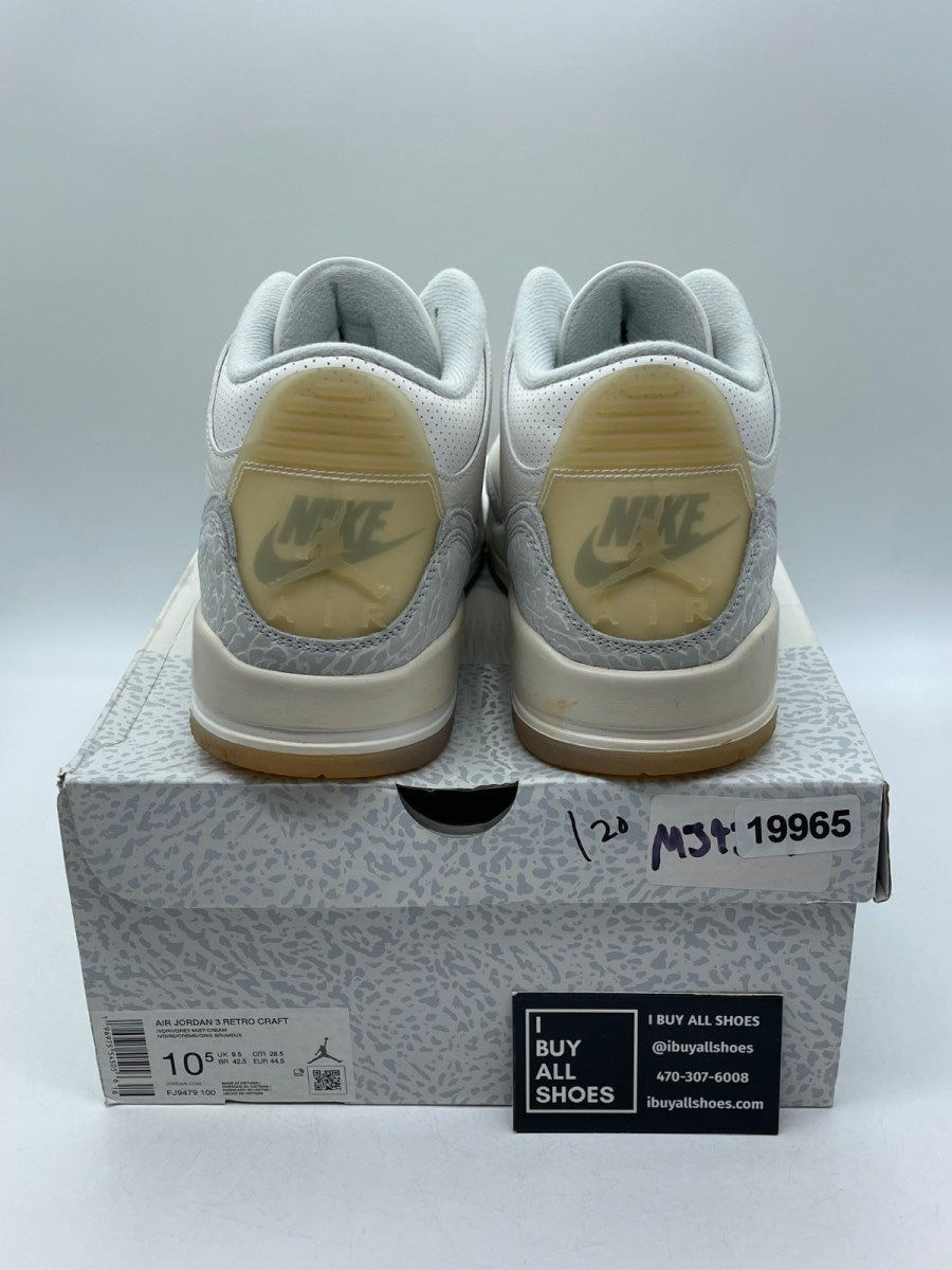 Jordan 3 Retro Craft Ivory 10.5 (Moderately Worn Pre-Owned) - Image 3