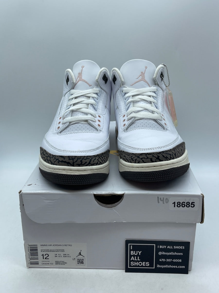Jordan 3 Retro Neapolitan Dark Mocha (Women's) 12W (Moderately Worn Pre-Owned) - Image 2