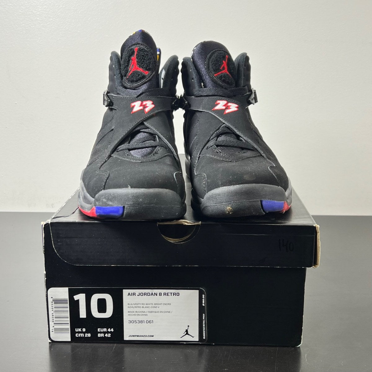 Jordan 8 Retro Playoffs (2013) 10 (Lightly Worn Pre-Owned)JordanBlack/True Red-White - Image 2