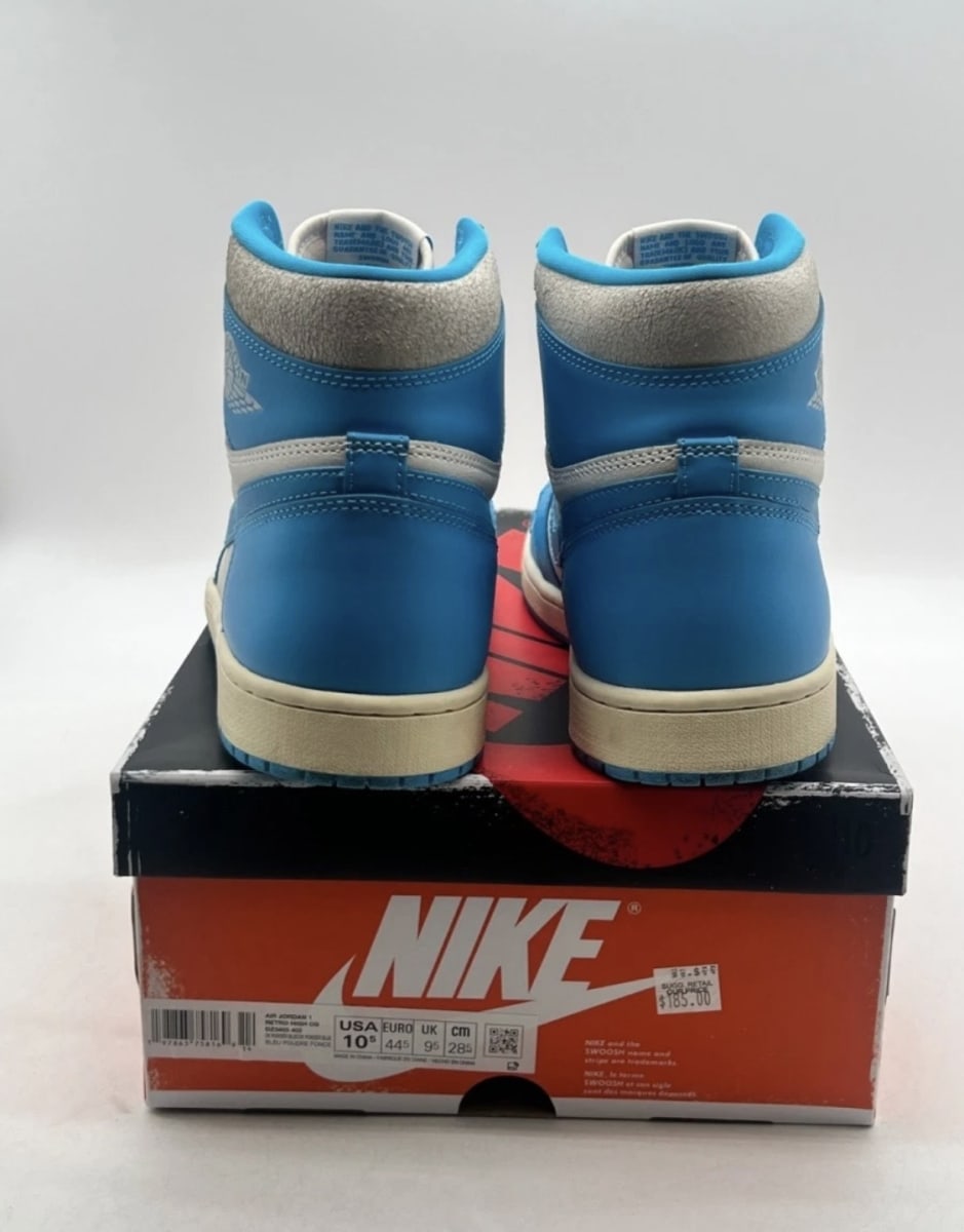 Jordan 1 Retro High OG UNC Reimagined 10.5 (Lightly Worn Pre-Owned)JordanDark Powder Blue/Dark Powder Blue-Sail - Image 6